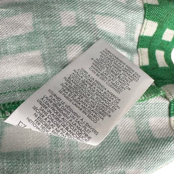 CABI Green White Circuit Plaid Linen Blend Belted Jacket Women's Size Small - Picture 7 of 8